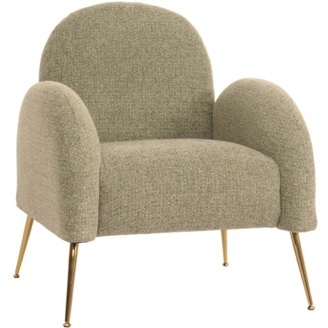 Fauteuil Lounge HWC-N69, Fauteuil Cocktail, Retro Nosagfederung Tissu/Textile Chenille vert clair (1/5)