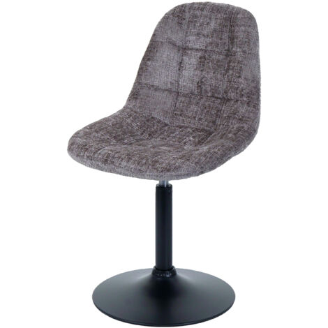 Chaise de salle à manger HWC-A60, chaise de cuisine chaise pivotante, acier MVG tissu/textile chenille (465g/m²) marro (1/2)