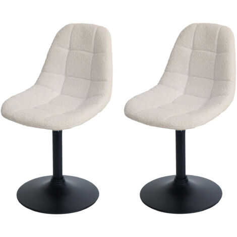 Lot de 2 chaises de salle à manger HWC-A60, chaise de cuisine chaise pivotante, acier MVG tissu/textile bouclé (450g/m²) (1/2)