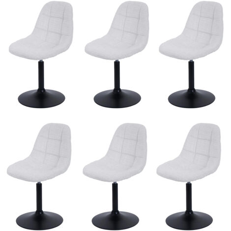 Lot de 6 chaises de salle à manger HWC-A60, chaise de cuisine chaise pivotante, acier MVG tissu/textile chenille (465g/m (1/5)