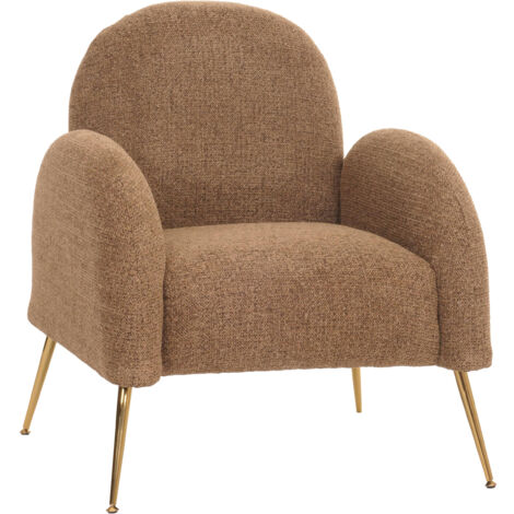 Fauteuil Lounge HWC-N69, Fauteuil Cocktail, Retro Nosagfederung Tissu/Textile Chenille coffee (1/5)