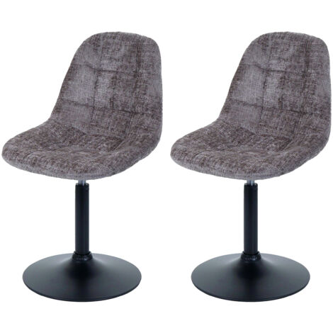 Lot de 2 chaises de salle à manger HWC-A60, chaise de cuisine chaise pivotante, acier MVG tissu/textile chenille (465g/m (1/2)