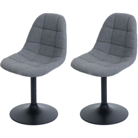 Lot de 2 chaises de salle à manger HWC-A60, chaise de cuisine chaise pivotante, acier MVG tissu/textile bouclé (450g/m²) (1/2)