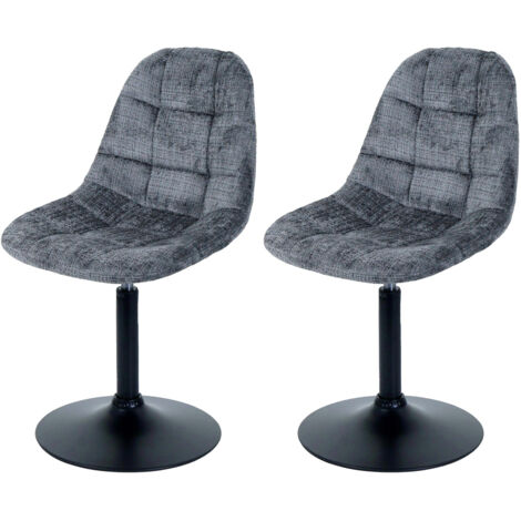 Lot de 2 chaises de salle à manger HWC-A60, chaise de cuisine chaise pivotante, acier MVG tissu/textile chenille (465g/m (1/2)