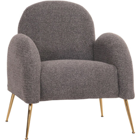 Fauteuil Lounge HWC-N69, Fauteuil Cocktail, Retro Nosagfederung Tissu/Textile Chenille  gris foncé (1/5)