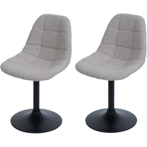 Lot de 2 chaises de salle à manger HWC-A60, chaise de cuisine chaise pivotante, acier MVG tissu/textile bouclé (450g/m²) (1/2)