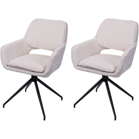 Lot de 2 chaises de salle à manger HWC-N74, chaise de cuisine, pivotante Auto-Return, tissu chenille (490g/m²) Oeko-Tex (1/2)