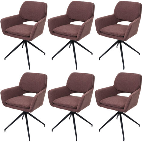 Lot de 6 chaises de salle à manger HWC-N74, chaise de cuisine, pivotante Auto-Return, tissu Bouclé (540g/m²) Oeko-Tex  (1/5)