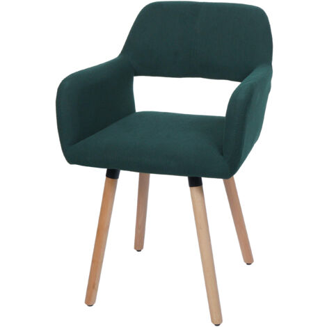 Chaise de salle à manger HWC-A50 II, chaise de cuisine chaise rembourrée, bois tissu/textile Velours (400g/m²) MVG ver (1/2)