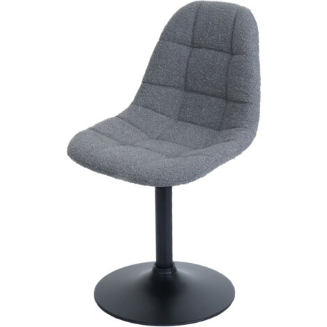 Chaise de salle à manger HWC-A60, chaise de cuisine chaise pivotante, acier MVG tissu/textile bouclé (450g/m²) gris fo (1/2)