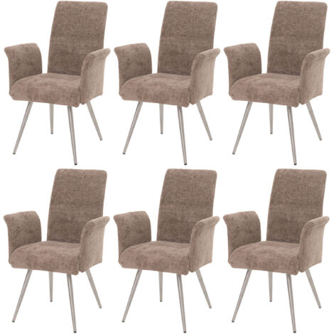 Lot De 6 Chaises De Salle à Manger Pivotantes HWC-O77 - Tissu Chenille Vert Olive, Moderne-wohnideen