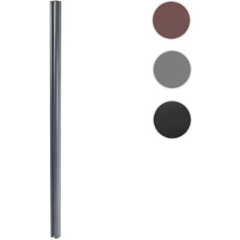 Poteau en aluminium Sarthe clôture WPC, poteau pilier, système enfichable 98cm, brun (1/5)
