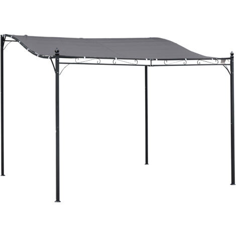Pergola tonnelle 2,97 x 2,97 cm CELIA gris et noir (1/5)