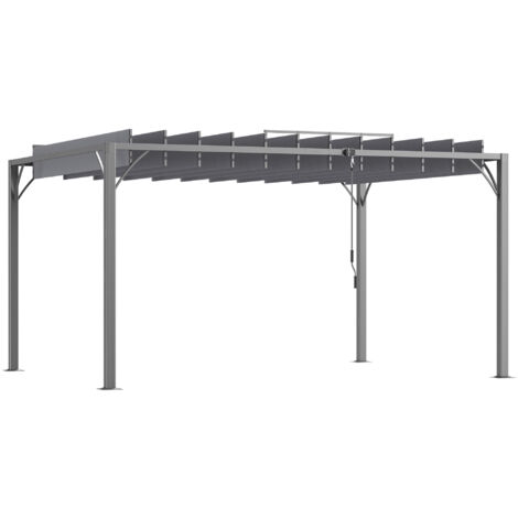 Pergola lames orientables 3,90 x 2,95 MAUD grise (1/5)