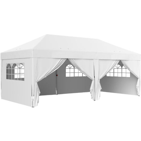 Tonnelle pop-up pliante 6 fenêtres DARI blanche (1/5)
