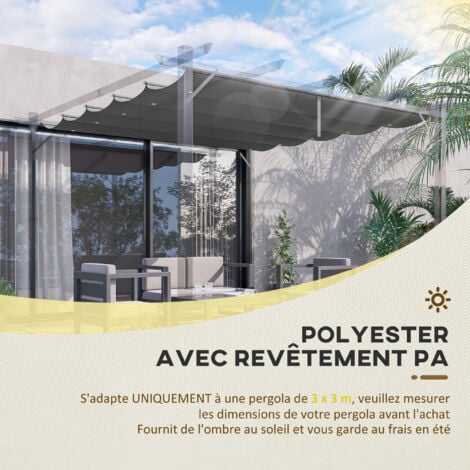 Toile de rechange pergola rétractable TAROS grise