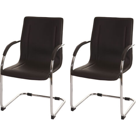 2x Chaise de salle à manger Samara, chaise cantilever, chaise de cuisine avec dossier, PVC acier (1/5)