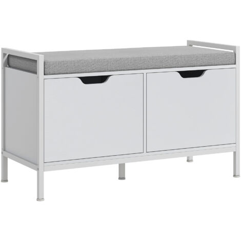 Banc à chaussures avec 2 placards et coussin (1/5)