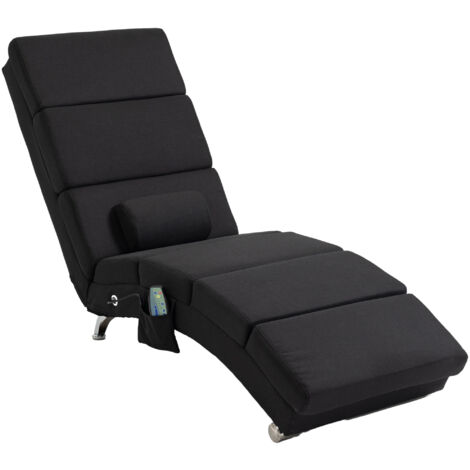 Fauteuil relax massant chauffant design métal chromé tissu (1/5)