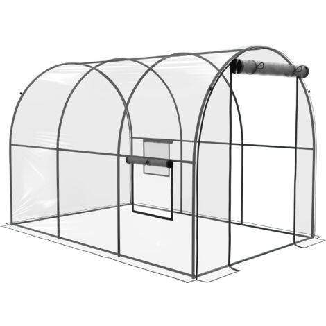 Serre tunnel serre à tomates surface sol 6 m² 3L x 2l x 2H m (1/5)