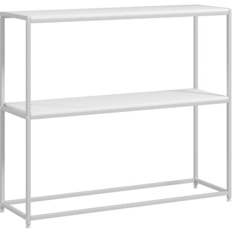 Table console plateau étagère acier panneaux blanc (1/5)