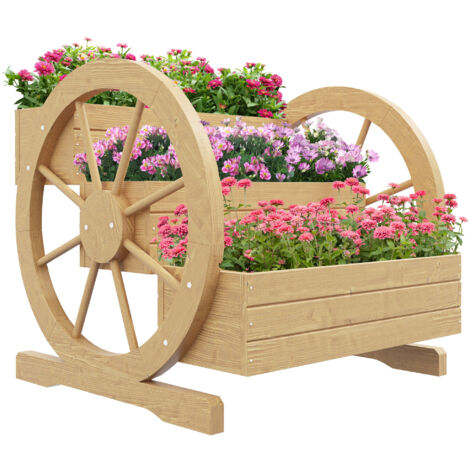 Jardinière sur pied carré potager 3 étages style rustique chic (1/5)