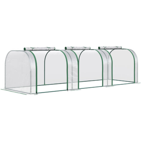 Serre de jardin tunnel bâche PVC métal époxy vert (1/5)