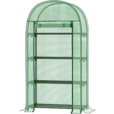 Serre de jardin balcon 4 étagères métal porte zippée enroulable PE (1/5)