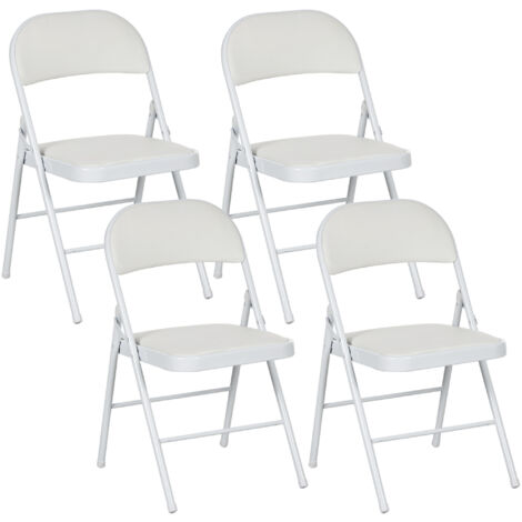 Lot de 4 chaises pliantes LARRY blanches (1/5)