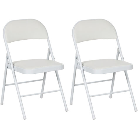 Lot de 2 chaises pliantes EGEE blanches (1/5)