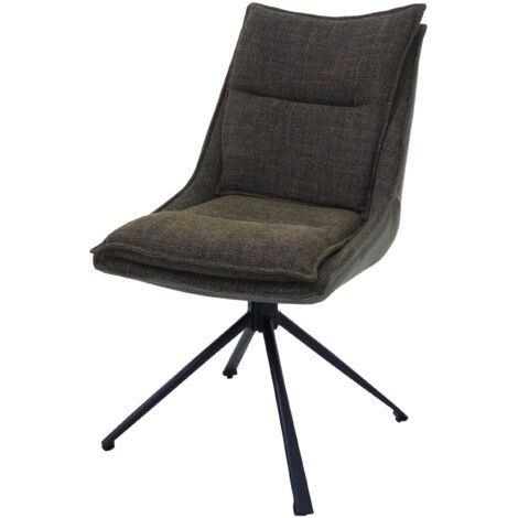Chaise de salle à manger HWC-N71, chaise de cuisine, pivotante, tissu / textile (420g/m2) (1/2)