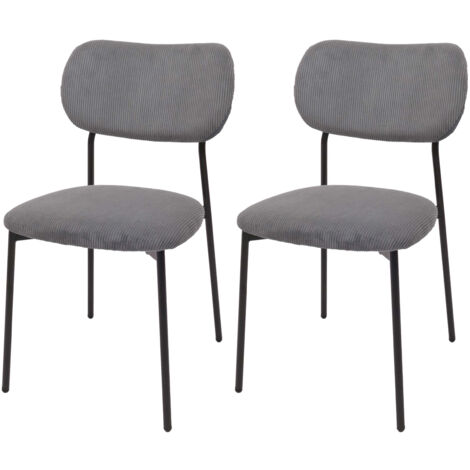 Lot de 2 chaises de salle à manger HWC-O26, chaise de cuisine chaise rembourrée, Velours ( (1/2)