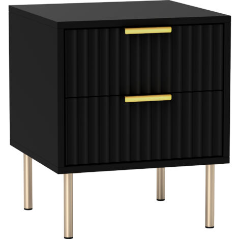 Table de chevet SCANDI noire et or (1/5)