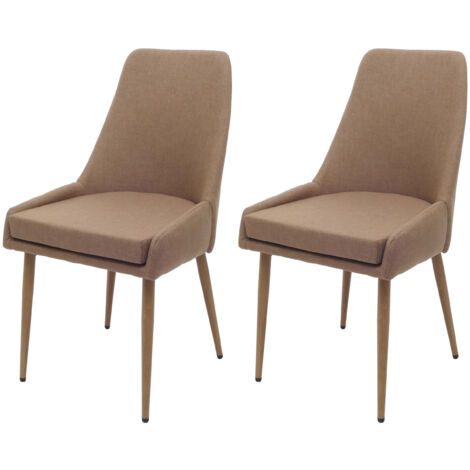 Lot de 2 chaises de salle à manger HWC-O27, chaise de cuisine rembourrée Chaise, tissu / t (1/2)