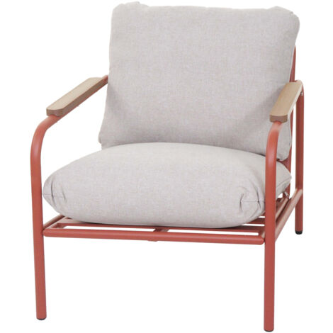 Fauteuil de jardin en aluminium HWC-O11, chaise d'extérieur chaise de jardin, tissu / text (1/5)