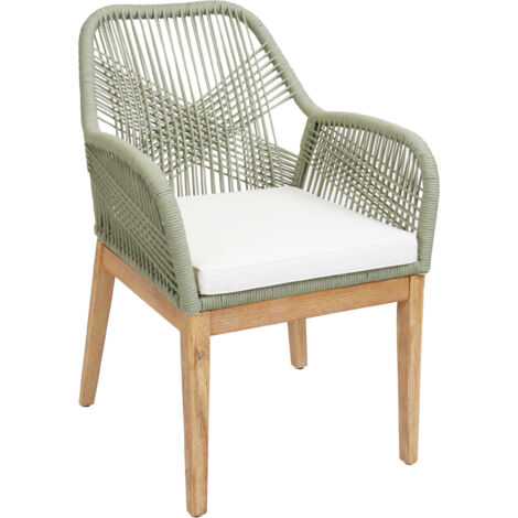 Chaise de jardin HWC-H56b, fauteuil Outdoor chaise, résistant aux intempéries corde tressé (1/2)