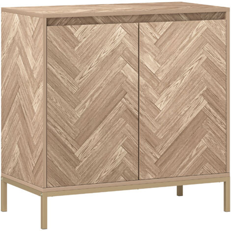 Buffet design chevron JUSTINE aspect chêne (1/5)
