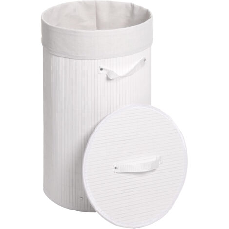 Panieràlinge HWC-C21, Laundry Bacàlinge Collecteur de linge Bacàlinge, Bambou rond 59x35cm (1/5)