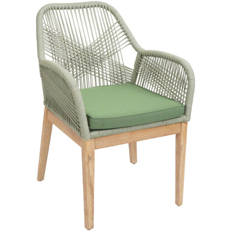 chaise de jardin HWC-H56b, fauteuil Outdoor chaise, résistant aux intempéries corde tressé (1/2)