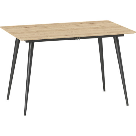 Table à manger extensible LORINE effet bois et noire (1/5)