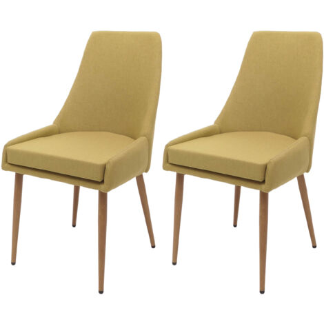 Lot de 2 chaises de salle à manger HWC-O27, chaise de cuisine chaise rembourrée, tissu / t (1/2)