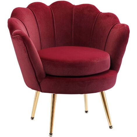 Fauteuil design coquillage MONTMARTRE bordeaux (1/5)