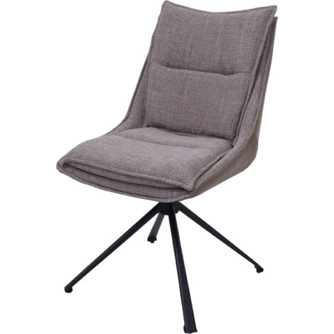 Chaise de salle à manger HWC-N71, chaise de cuisine, pivotante tissu / textile (420g/m2) é (1/2)