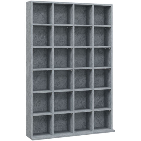 Bibliothèque étagère 24 casiers – Dimensions 89x20x130,5 cm – Panneaux de particules – Charge max 20 kg – Pour 480 CD ou 312 DVD – MH (1/5)