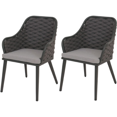 Set de 2 chaises de jardin en aluminium HWC-O16, chaise d'extérieur, olefin (200 g/m2) cor (1/5)