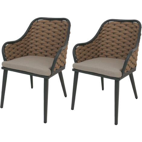 Set de 2 chaises de jardin en aluminium HWC-O16, chaise d'extérieur, olefin (200 g/m2) cor (1/5)