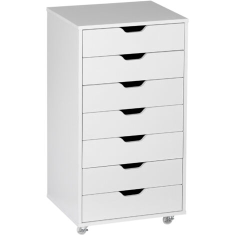 Caisson bureau 7 tiroirs - dim. 47,5L x 39,5l x 90H cm