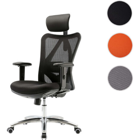 Chaise de bureau HWC-J86, chaise de bureau, ergonomique charge max. 150kg  avec repose-pieds, noir (1/5)