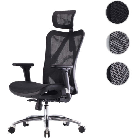 Chaise de bureau HWC-J87, accoudoirs ergonomiques réglables, charge maximale 150 kg gris / blanc (1/5)