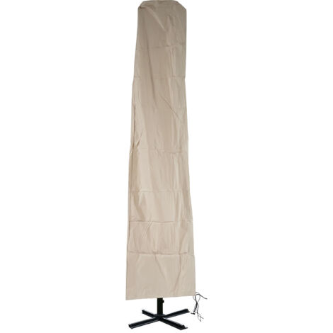 Housse de protection pour parasol déporté HWC, avec fermeture à glissière - 3x4m crème (1/5)